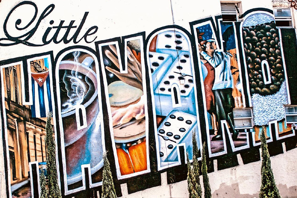 Lunch in Little Havana: Welcome to Little Havana mural