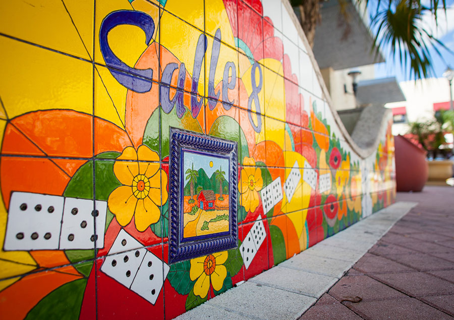 Little Havana: Domino Park Calle 8 sign