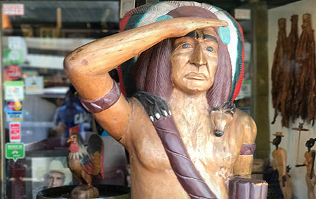 Wooden Indian at Cuba Tobacco Cigar Company