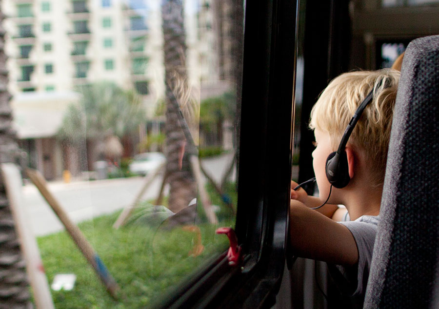 The Bus: Headphones are provided to hear the tour in 7 different languages