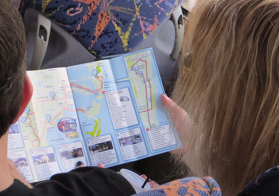 The Bus: We provide a free souvenir map to all of our guests