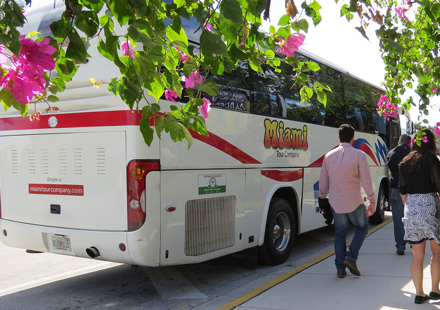 The Bus: Our bus outside of the Botanical Garden